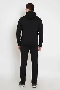 Oakmans Stylish Cotton Blend Black Regular Fit Zipper Tracksuit For Men-thumb1