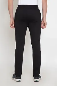 Oakmans Stylish Cotton Blend Black Solid Regular Fit Track Pant For Men-thumb1