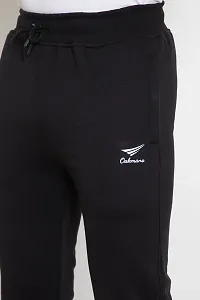 Oakmans Stylish Cotton Blend Black Solid Regular Fit Track Pant For Men-thumb4