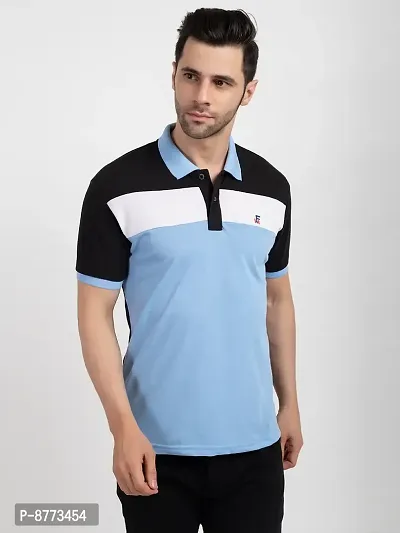 Featherhead Stylish Multicoloured Cotton Blend Polo T-shirt For Men-thumb0