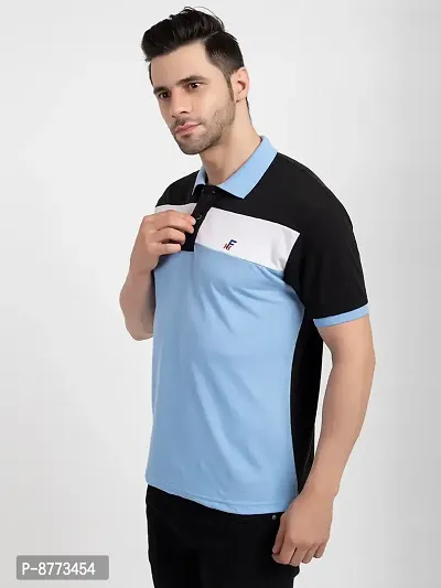 Featherhead Stylish Multicoloured Cotton Blend Polo T-shirt For Men-thumb3