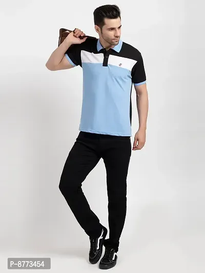 Featherhead Stylish Multicoloured Cotton Blend Polo T-shirt For Men-thumb4