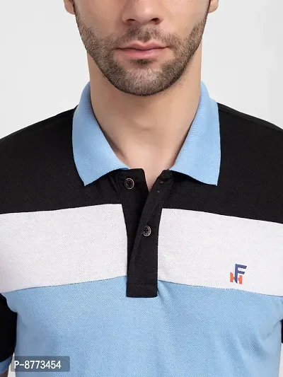 Featherhead Stylish Multicoloured Cotton Blend Polo T-shirt For Men-thumb5