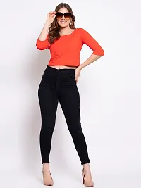 Irish Girl Stylish Orange Rayon Solid Top For Women-thumb1