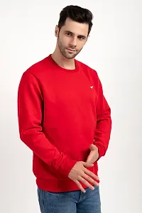 Oakmans Stylish Maroon Fleece Solid Sweatshirts For Men-thumb2