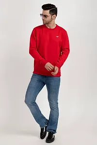 Oakmans Stylish Maroon Fleece Solid Sweatshirts For Men-thumb3