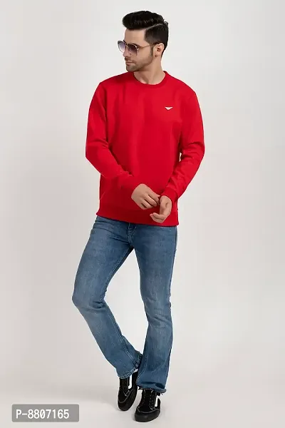 Oakmans Stylish Maroon Fleece Solid Sweatshirts For Men-thumb4