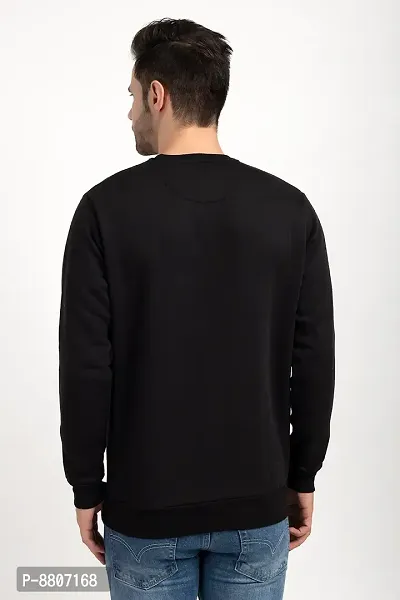 Oakmans Stylish Black Fleece Solid Sweatshirts For Men-thumb2