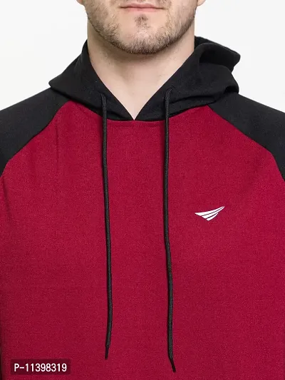 Stylish Black Fleece Solid Hood  Sweatshirts For Men-thumb5