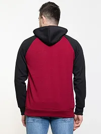 Stylish Black Fleece Solid Hood  Sweatshirts For Men-thumb1