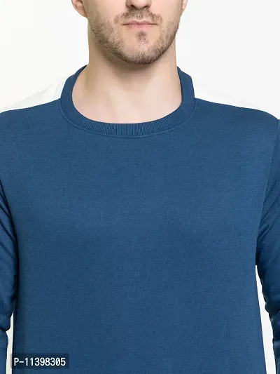Stylish Green Fleece Solid Sweatshirts For Men-thumb5
