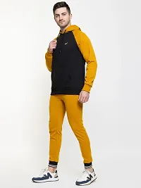 Stylish Yellow Fleece Solid Hood  Sweatshirts For Men-thumb2