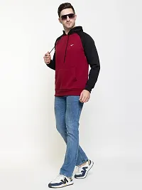 Stylish Black Fleece Solid Hood  Sweatshirts For Men-thumb3