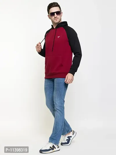 Stylish Black Fleece Solid Hood  Sweatshirts For Men-thumb4