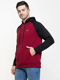 Stylish Black Fleece Solid Hood  Sweatshirts For Men-thumb2