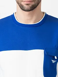 Stylish Blue Fleece Solid Sweatshirts For Men-thumb4