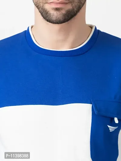 Stylish Blue Fleece Solid Sweatshirts For Men-thumb5