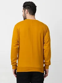 Stylish Yellow Fleece Solid Sweatshirts For Men-thumb1