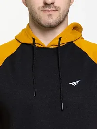 Stylish Yellow Fleece Solid Hood  Sweatshirts For Men-thumb4
