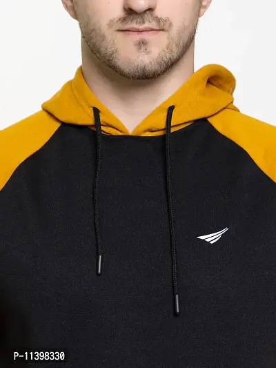 Stylish Yellow Fleece Solid Hood  Sweatshirts For Men-thumb5