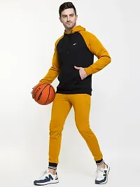 Elegant Yellow Fleece Solid Long Sleeves Sweatshirts For Men-thumb3
