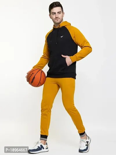 Elegant Yellow Fleece Solid Long Sleeves Sweatshirts For Men-thumb4