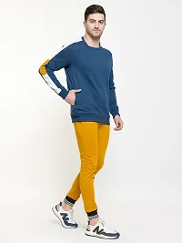 Stylish Green Fleece Solid Sweatshirts For Men-thumb2