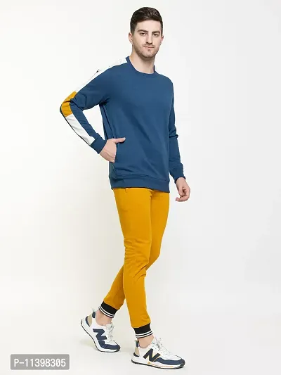 Stylish Green Fleece Solid Sweatshirts For Men-thumb3