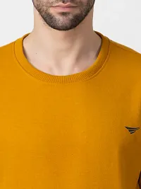 Stylish Yellow Fleece Solid Sweatshirts For Men-thumb4