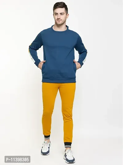 Stylish Green Fleece Solid Sweatshirts For Men-thumb0