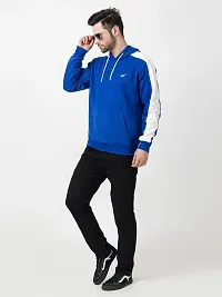 Elegant Blue Fleece Solid Long Sleeves Sweatshirts For Men-thumb3