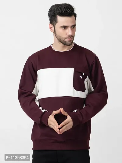 Stylish Purple Fleece Solid Sweatshirts For Men-thumb0