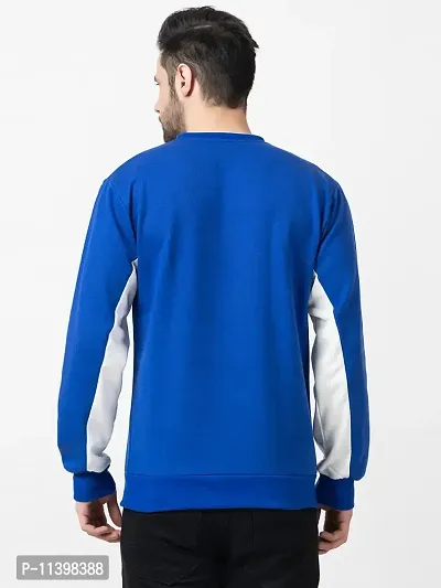 Stylish Blue Fleece Solid Sweatshirts For Men-thumb2