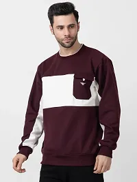 Stylish Purple Fleece Solid Sweatshirts For Men-thumb2
