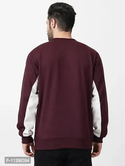 Stylish Purple Fleece Solid Sweatshirts For Men-thumb2