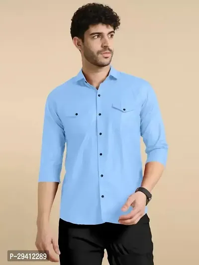 Classic Cotton Solid Casual Shirt for Men-thumb0