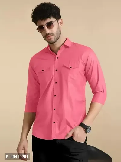 Classic Cotton Solid Casual Shirt for Men-thumb0