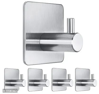Buy JialtoStainless Steel Heavy Duty Adhesive Square Design Wall Hanging  Sticking Hooks for Wall Used for Bathroom Toilet and Multipurpose Work  (Pack of 5, Square Silver) Online In India At Discounted Prices