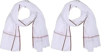 Hivata Gamcha for Men Pure Soft Cotton Bath Towel in White Color Hand Towel Gumcha/Angocha/Muffler/Patka (Pack of 4)-thumb4