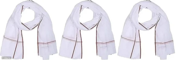 Hivata Gamcha for Men Pure Soft Cotton Bath Towel in White Color Hand Towel Gumcha/Angocha/Muffler/Patka (Pack of 5)-thumb2
