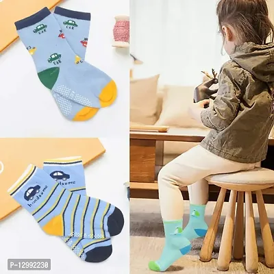 Hivata Printed Socks For Kids, little Baby Boy's  Baby Girl's Cotton Multicolor Ankle Length Socks in Assorted Color  Random Design (6 Years - 9 Years) in (Pack of 12)-thumb2
