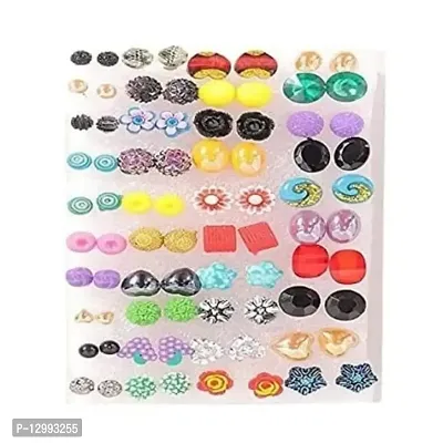 Hivata Unique Stud Earring Pack of 40 Pair For Women & Girls in Multi Color & Mix Design-thumb0