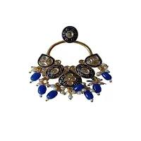 Hivata Jhumki Pearl Studded Earring for Women  Girls in Jewelry Fashion Jhumka in Hanging Hoop Earring (Blue)-thumb1