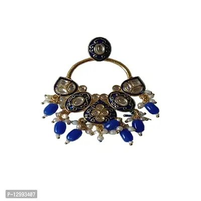 Hivata Jhumki Pearl Studded Earring for Women  Girls in Jewelry Fashion Jhumka in Hanging Hoop Earring (Blue)-thumb2