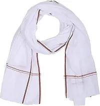 Hivata Gamcha for Men Pure Soft Cotton Bath Towel in White Color Hand Towel (Pack of 4) Angocha/Muffler/Patka-thumb1