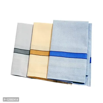 Hivata Cotton Premium Handkerchief (Pack of 3) Rumaal Hanky for Men & Boys in Multi Color-thumb0