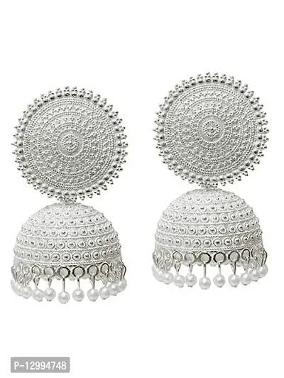 Hivata Modern Jhumki Pearl Studded Earring for Women & Girls in Jewelry Fashion Jhumka in White Color