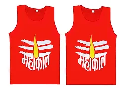 Hivata Gym Vest for Men & Boys Sports Running Cotton Sleeveless Printed Vest/Baniyan Modern Fit Solid Inner wear in Red Color Pack of 3 (Large)-thumb2