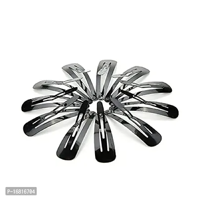 Hivata Hair Tic Tac Tic Tic Tik Tak Clips Fashion Metal Hair Pins Stylish Fashion Party Wear Hair Accessory For Women And Girls  Baby Girls in Black Color (Pack of 6 Pair) (12 PCS)-thumb0