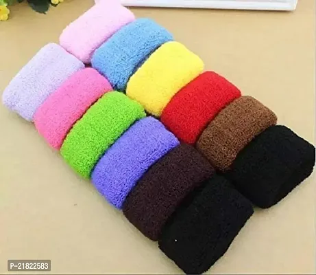 Hivata Rubber Band Smooth Elastic Cotton Stretch For Curly Thick Thin Hair Band Scrunchies Ties Soft Hair Accessories Ponytail Holders Trending Ties Women  Girls School Wear (Pack of 12) Multi Color-thumb0